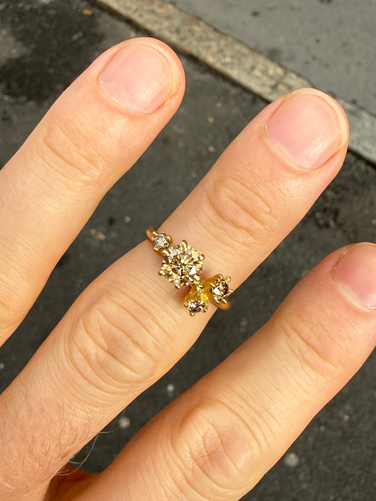 CHAMPAGNE CLUSTER RING