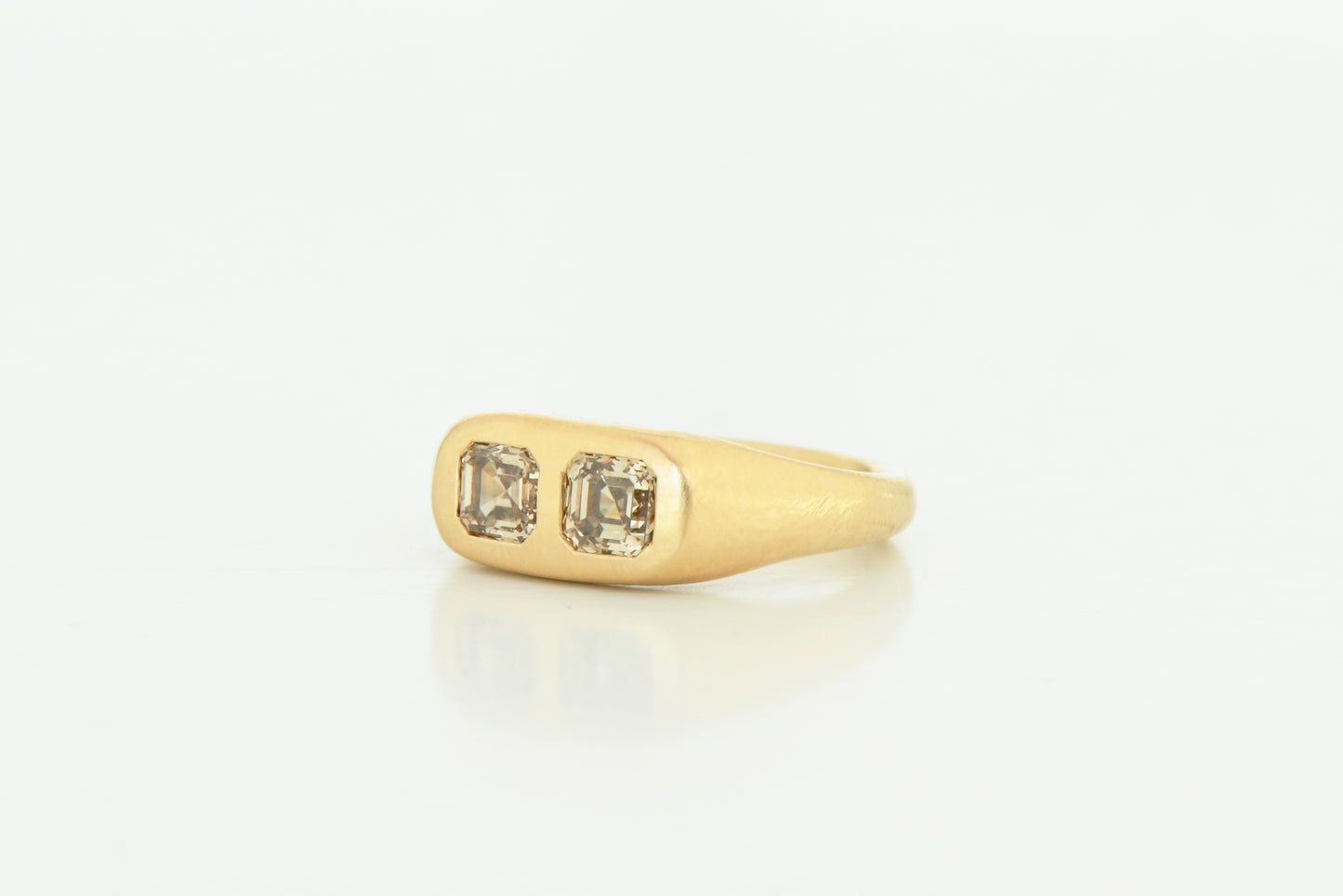 Brown asscher ring