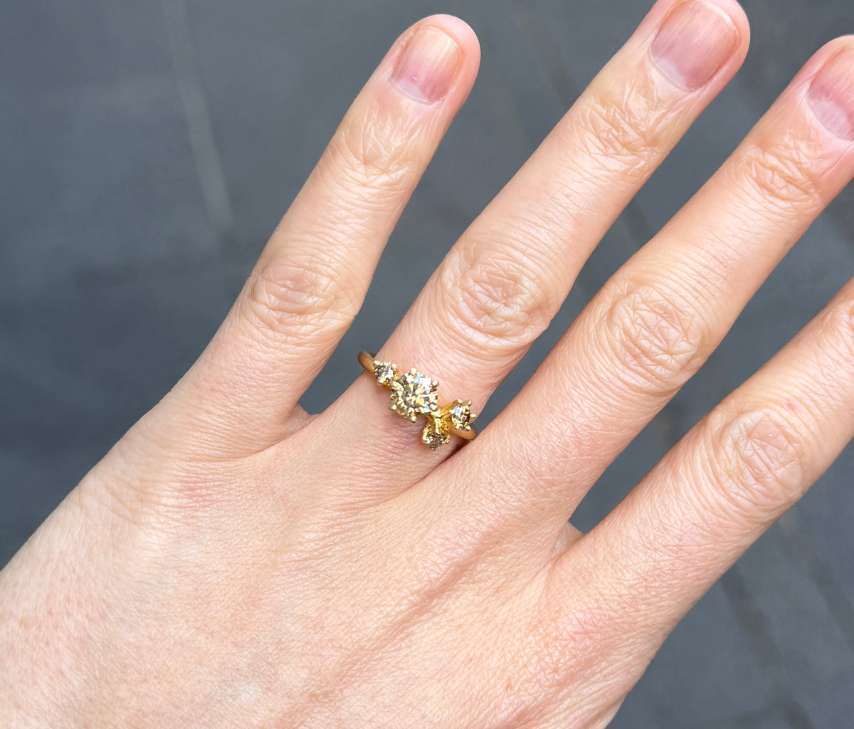 CHAMPAGNE CLUSTER RING