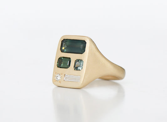 GREEN FLORENTINE RING