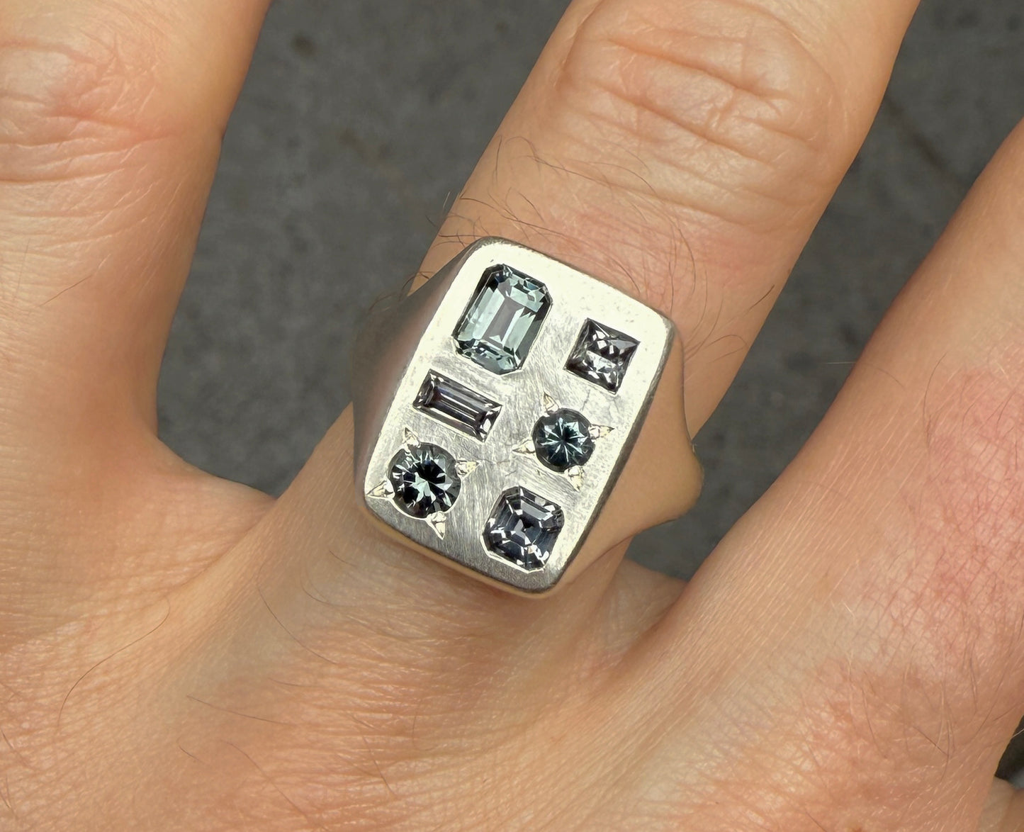 Grey Florentine Ring