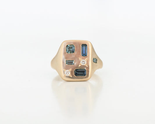 Sapphire Florentine ring