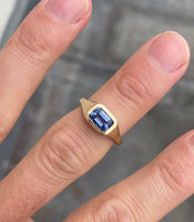 Blue sapphire pillow ring