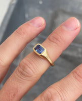 Blue sapphire pillow ring