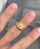 Yellow sapphire block ring