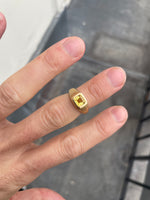 Yellow sapphire block ring