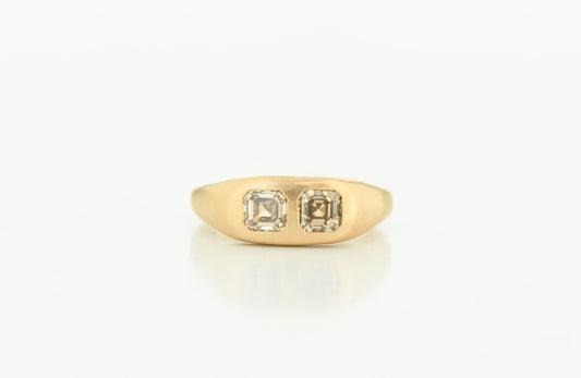 Brown asscher ring