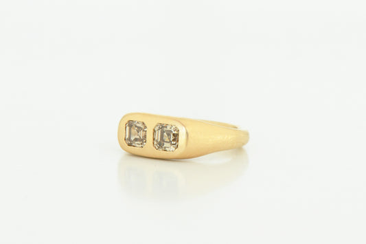 Brown asscher ring