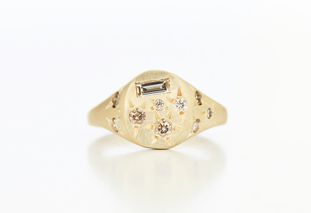 CHAMPAGNE SCATTER SPAZIO RING