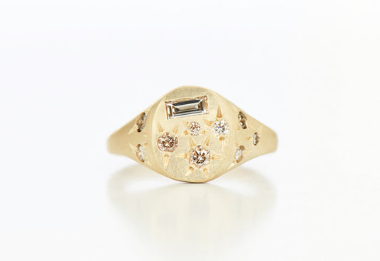 CHAMPAGNE SCATTER SPAZIO RING