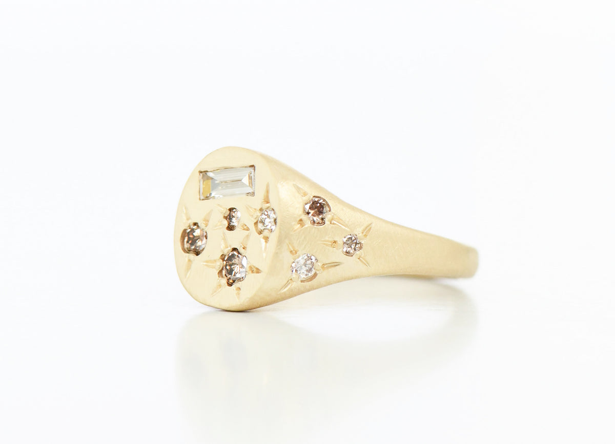CHAMPAGNE SCATTER SPAZIO RING