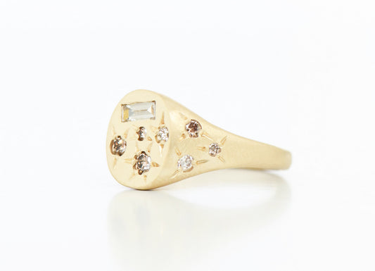 CHAMPAGNE SCATTER SPAZIO RING