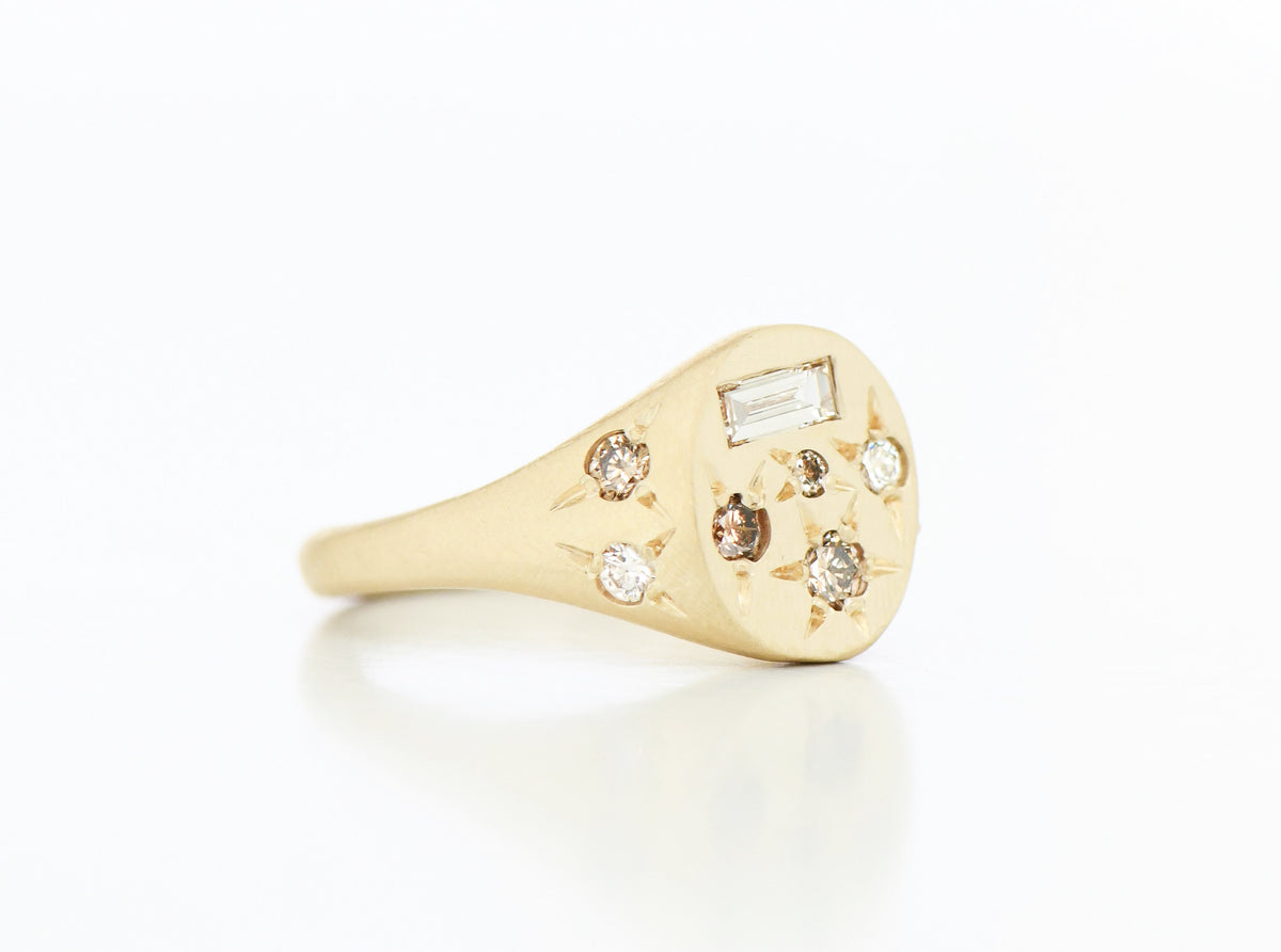 CHAMPAGNE SCATTER SPAZIO RING