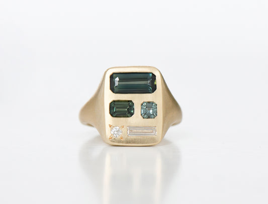 GREEN FLORENTINE RING