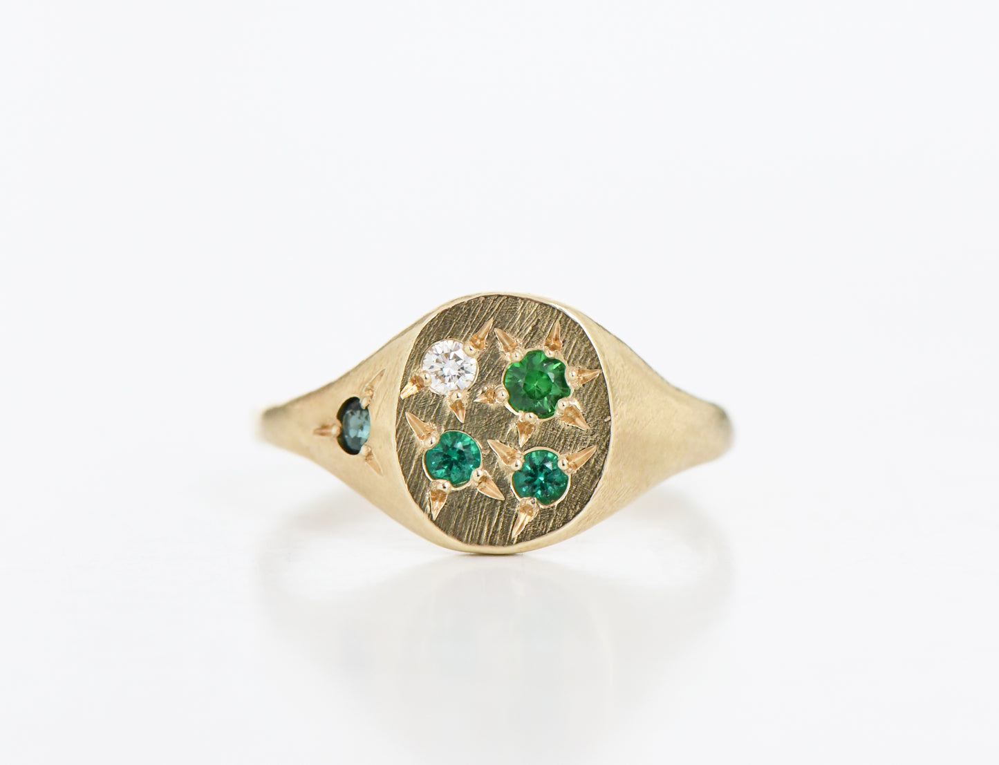 Green Neapolitan Ring with Diamond