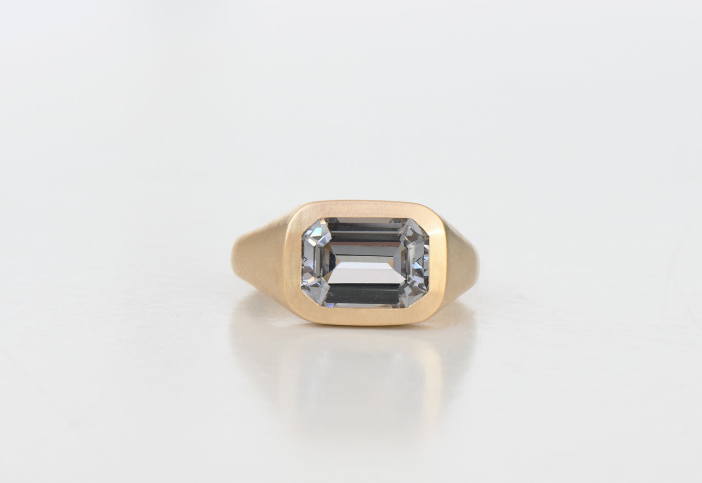 Grey cushion ring