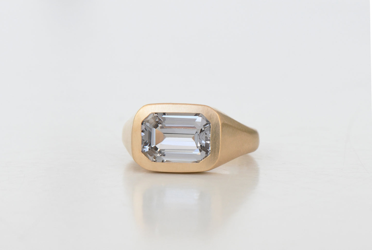 Grey cushion ring