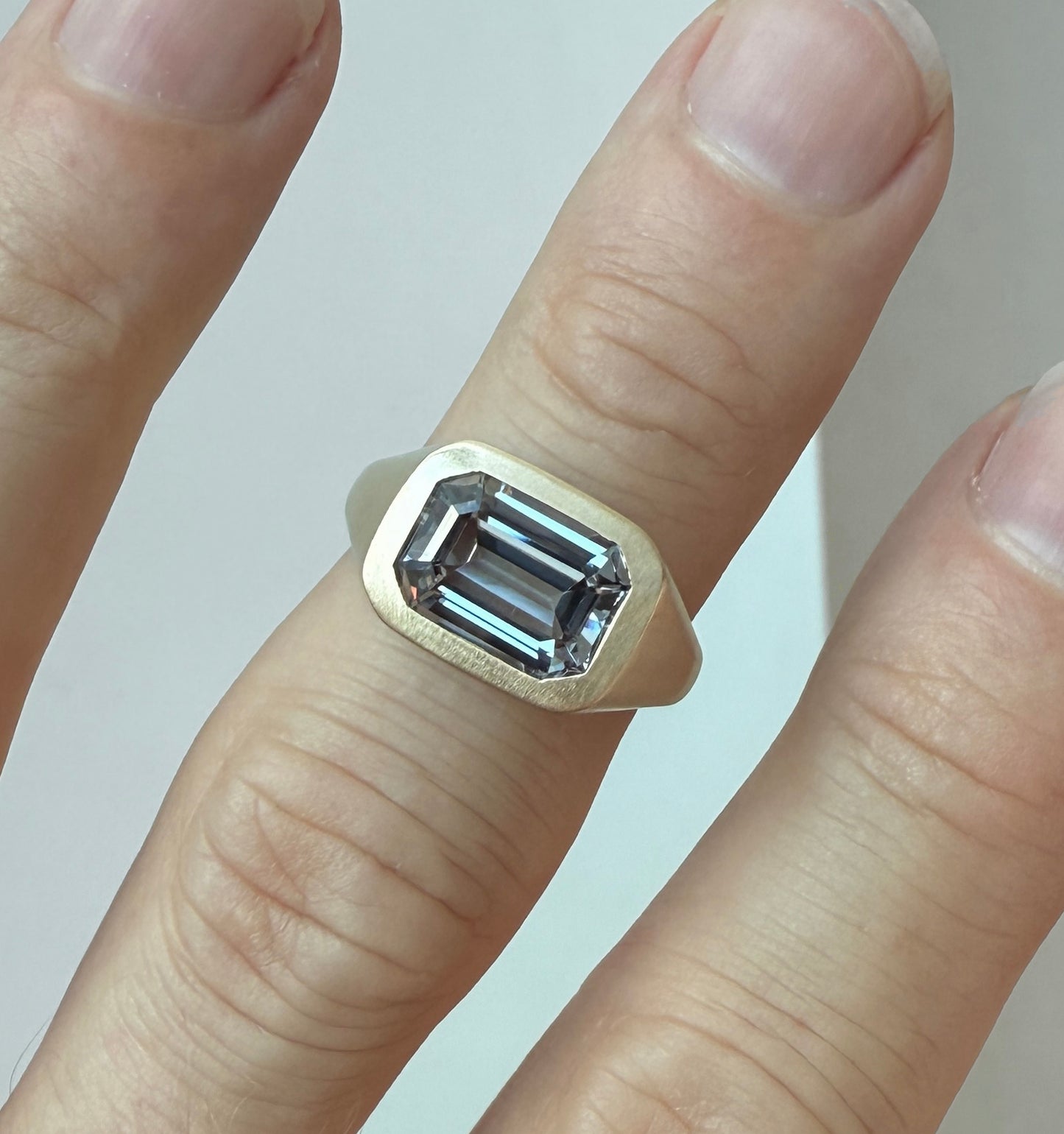 Grey cushion ring