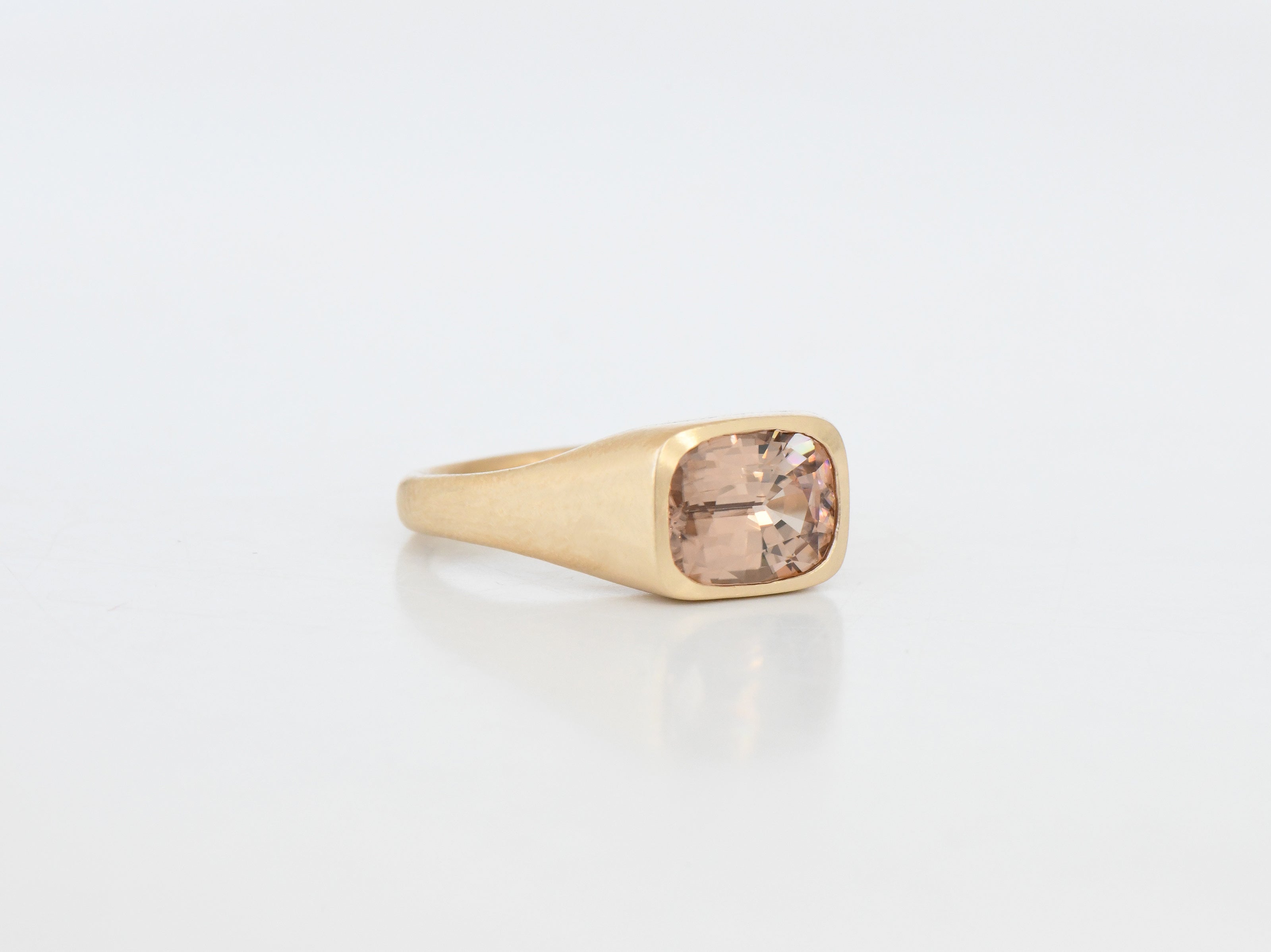 PALE ZIRCON CUSHION RING