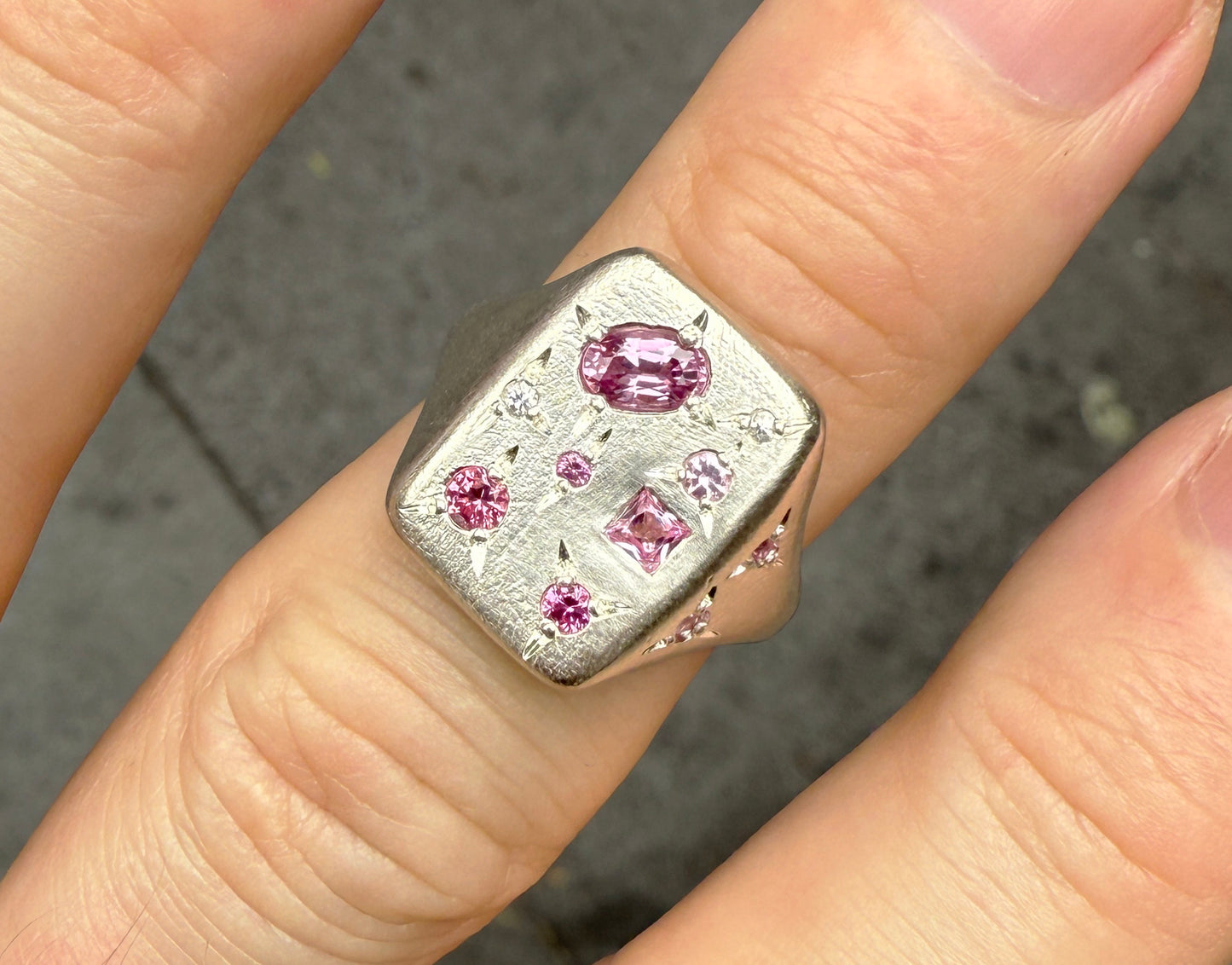 Pink Florentine ring