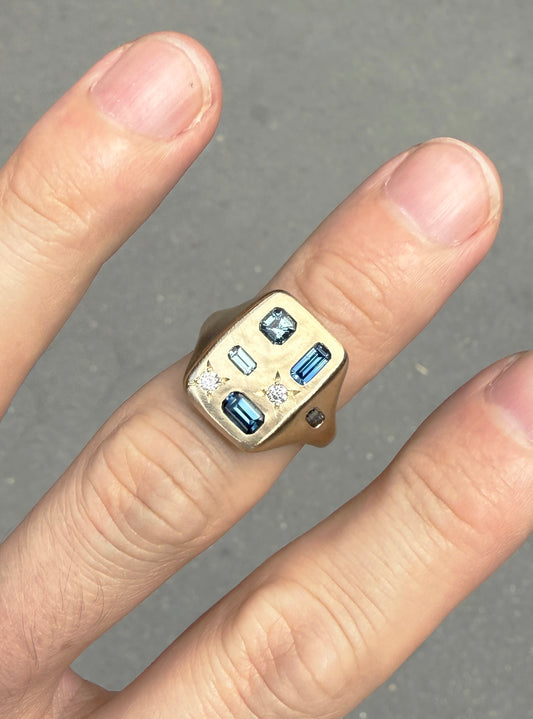 Sapphire Florentine ring