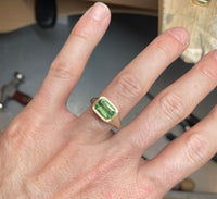 GREEN ZIRCON CUSHION RING