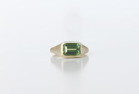 GREEN ZIRCON CUSHION RING