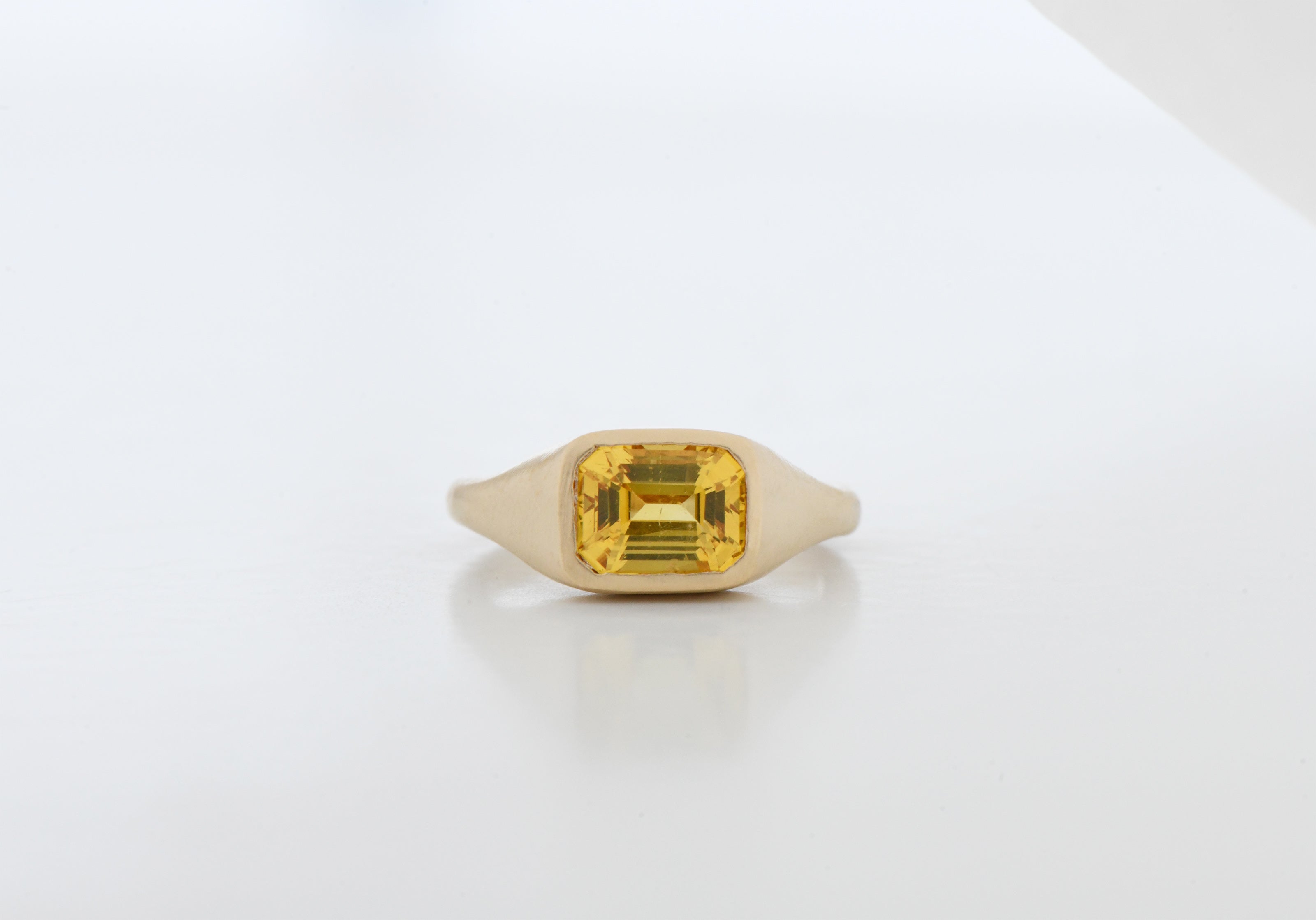 Yellow sapphire pillow ring