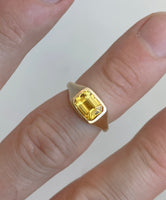 Yellow sapphire pillow ring